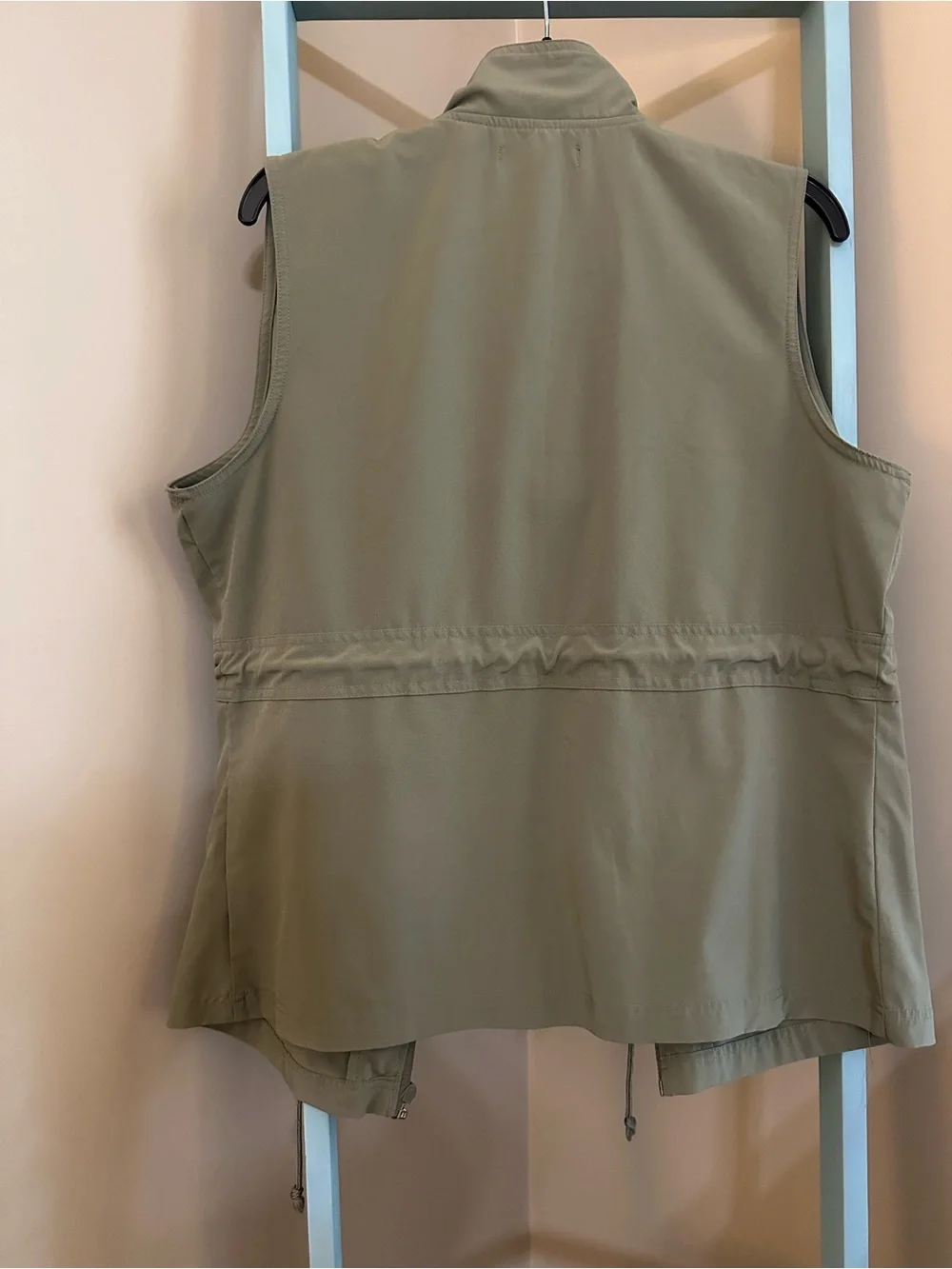 On the Go Riders by Lee Olive Utility Vest w/ Drawstring Waist Women Size Medium